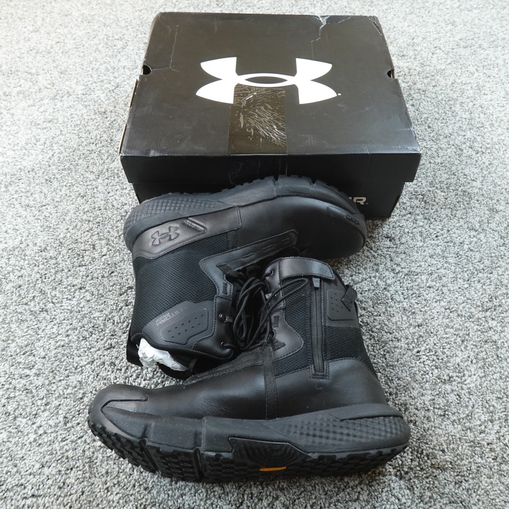 Under Armour Boots Mens 10 Black UA Charged Valsetz Zip WP Waterproof Tactical